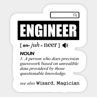 'Definition of Engineer' Witty Student Engineer Gift Sticker